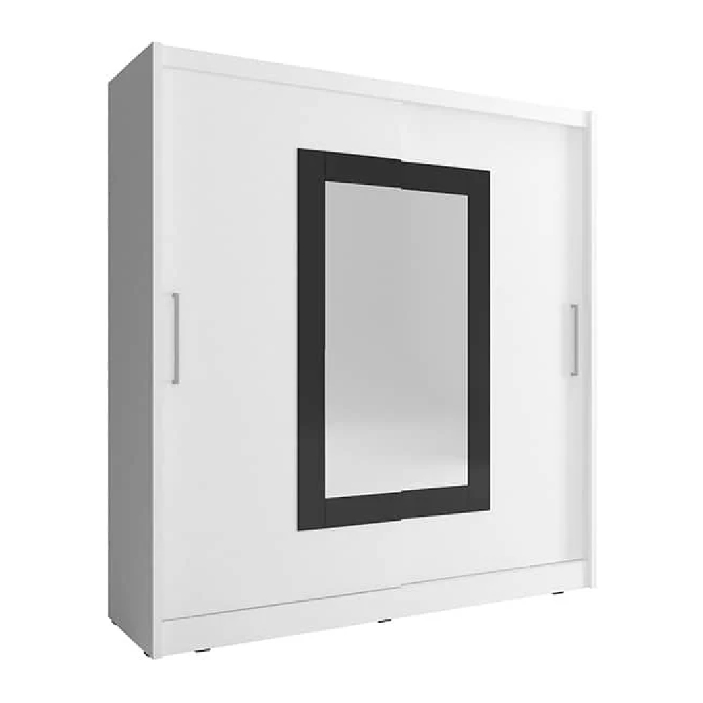 Read more about Waldorf ii mirrored 180cm wardrobe 2 sliding doors in matt white