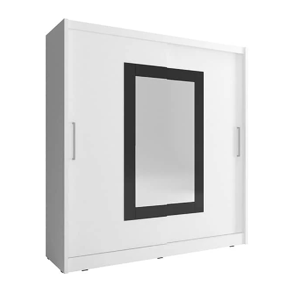 Read more about Waldorf ii mirrored 200cm wardrobe 2 sliding doors in matt white