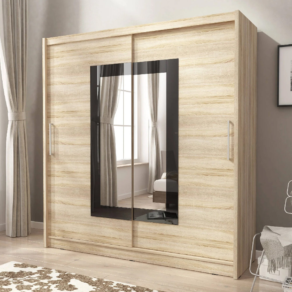 Read more about Waldorf ii mirrored 200cm wardrobe 2 sliding doors in sonoma oak