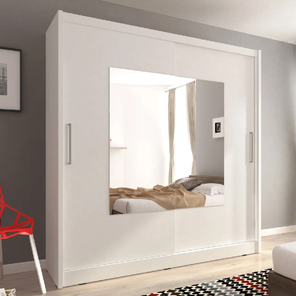 Read more about Waldorf ix mirrored 180cm wardrobe 2 sliding doors in matt white