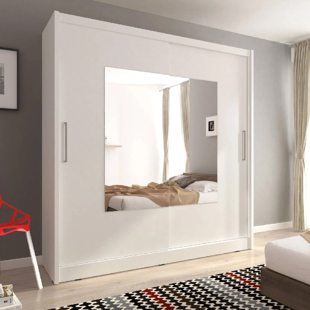 Read more about Waldorf ix mirrored 200cm wardrobe 2 sliding doors in matt white