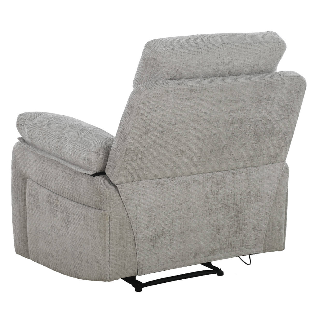 Waldorf Manual Recliner Fabric 1 Seater Sofa In Grey