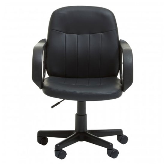 Waldorf PU Leather Home And Office Chair In Black_2