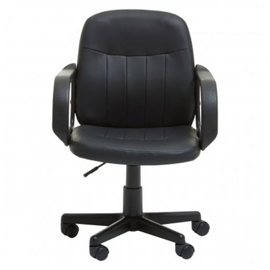 Waldorf PU Leather Home And Office Chair In Black