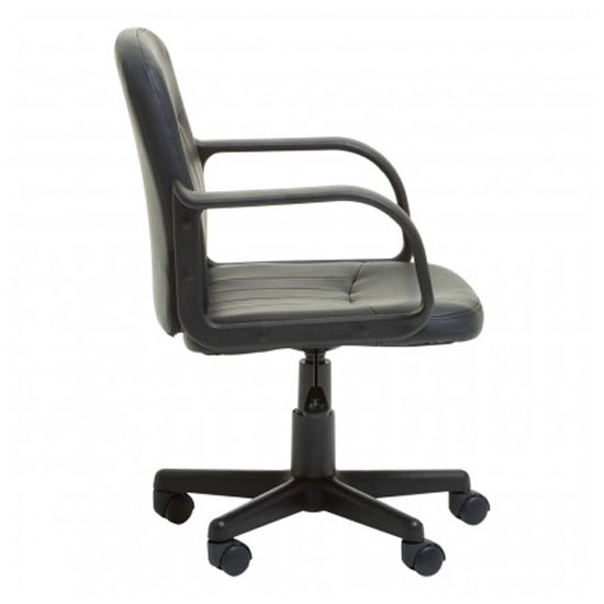 Waldorf PU Leather Home And Office Chair In Black_3