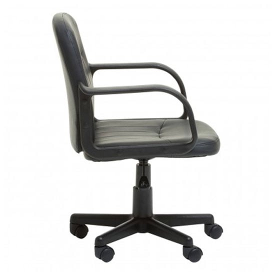 Waldorf PU Leather Home And Office Chair In Black