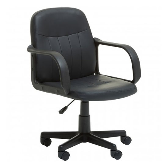 Waldorf PU Leather Home And Office Chair In Black_1