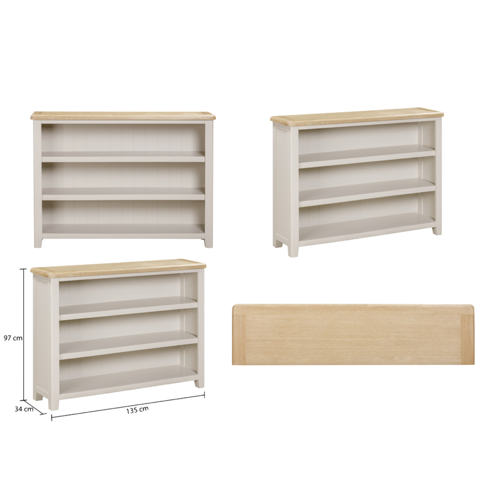 Waldorf Wooden Bookcase With 3 Shelves In Oak And White