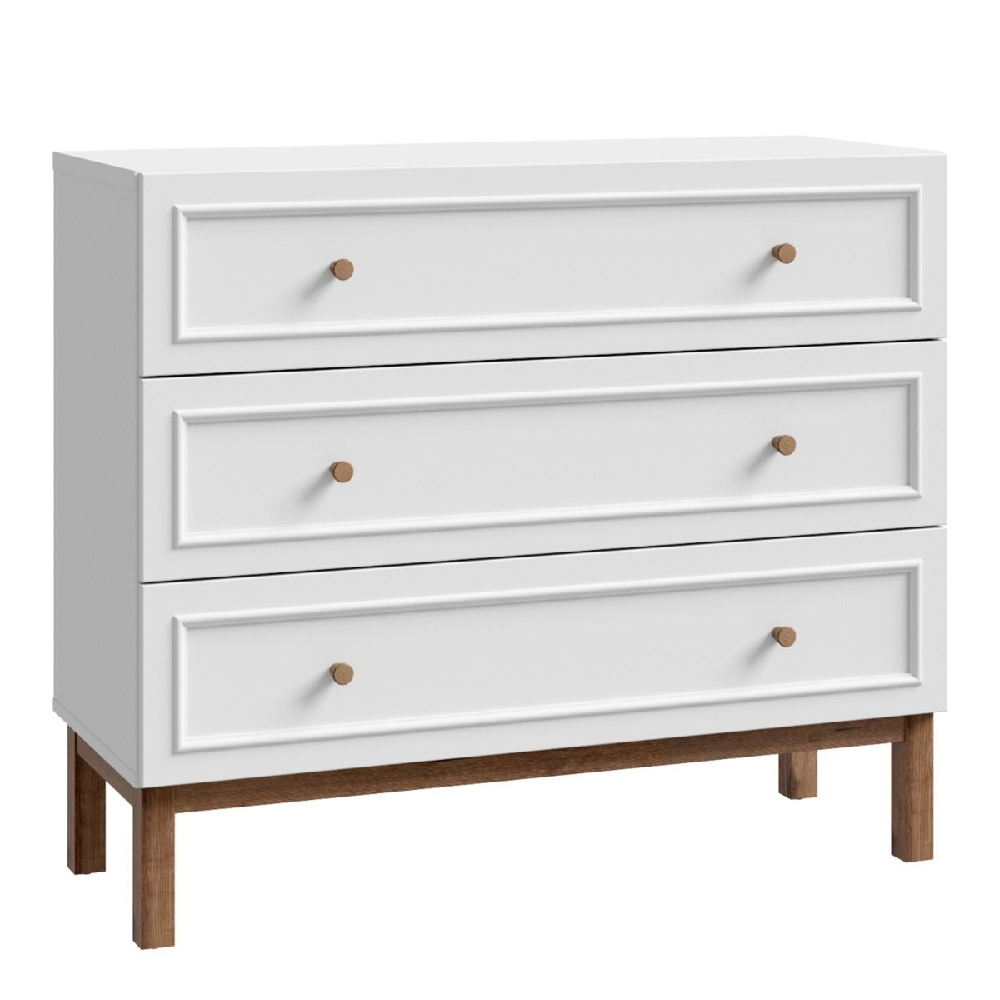 Waldorf Wooden Chest Of 3 Drawers In Light Grey And Oak