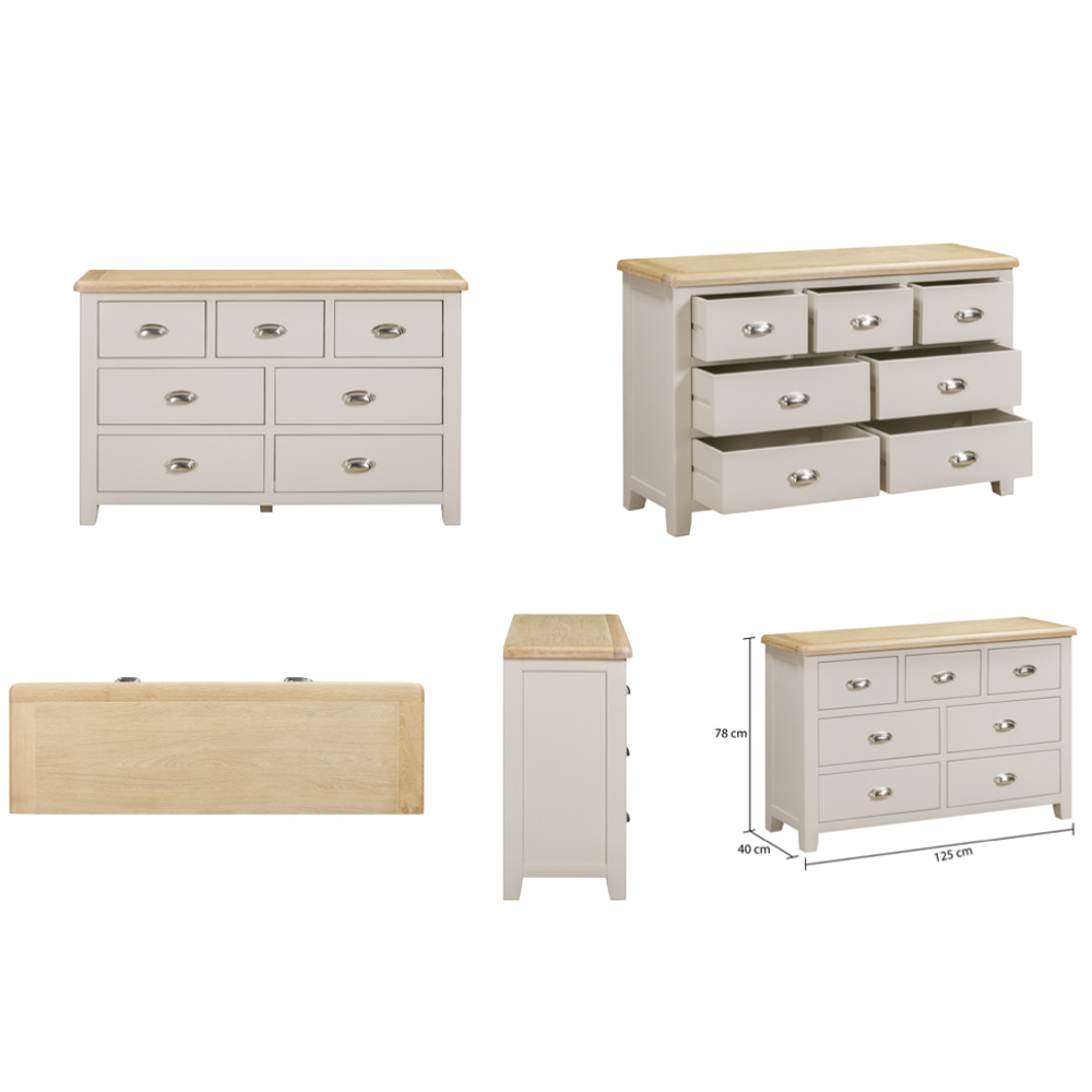 Waldorf Wooden Chest Of 7 Drawers In Oak And White
