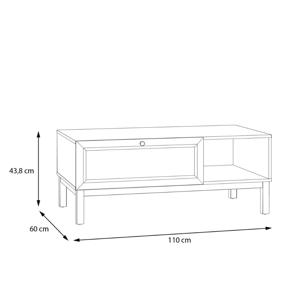 Waldorf Wooden Coffee Table With 1 Drawer In Light Grey And Oak