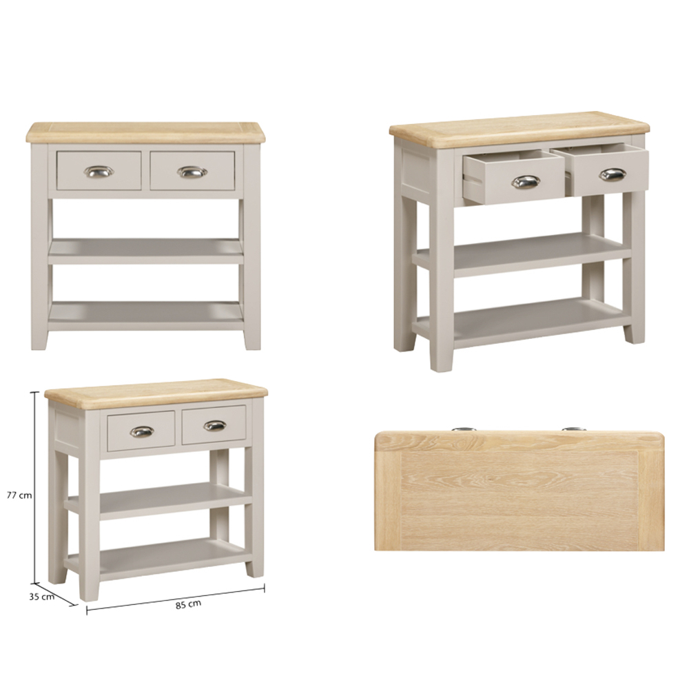 Waldorf Wooden Console Table With 2 Drawers In Oak And White