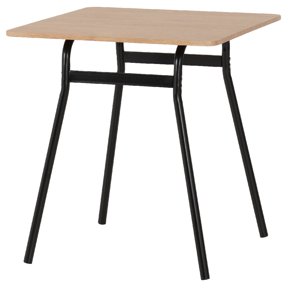 Waldorf Wooden Dining Table With 2 Chairs In Russet Oak And Black