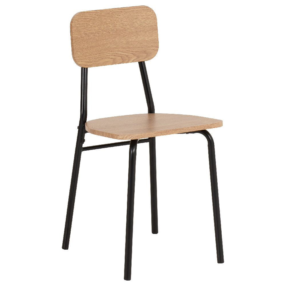 Waldorf Wooden Dining Table With 2 Chairs In Russet Oak And Black