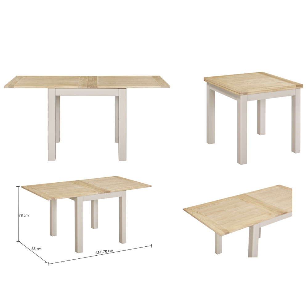 Waldorf Wooden Extending Dining Table in Oak and Oyster Grey