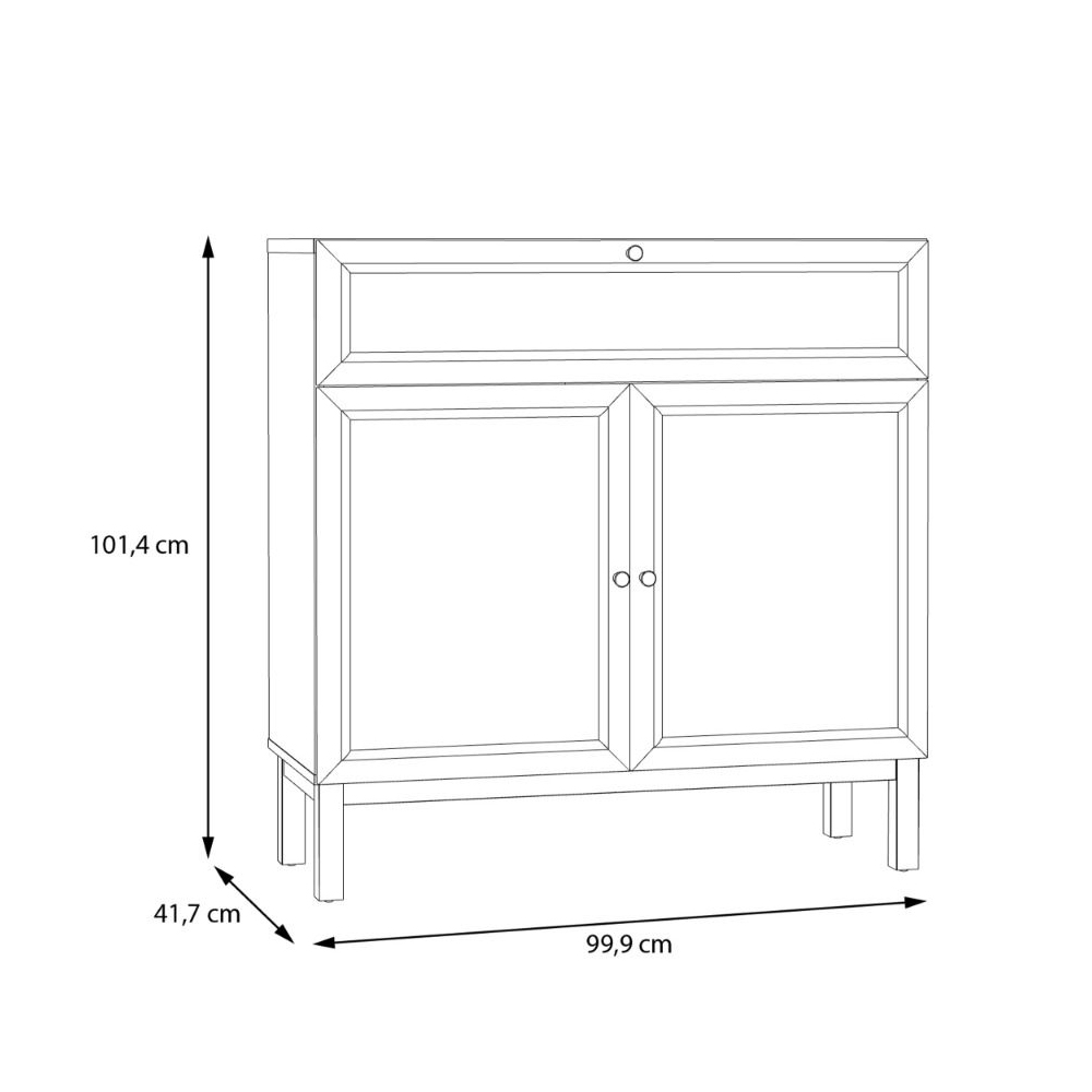 Waldorf Wooden Sideboard With 2 Doors 1 Drawer In Light Grey Oak