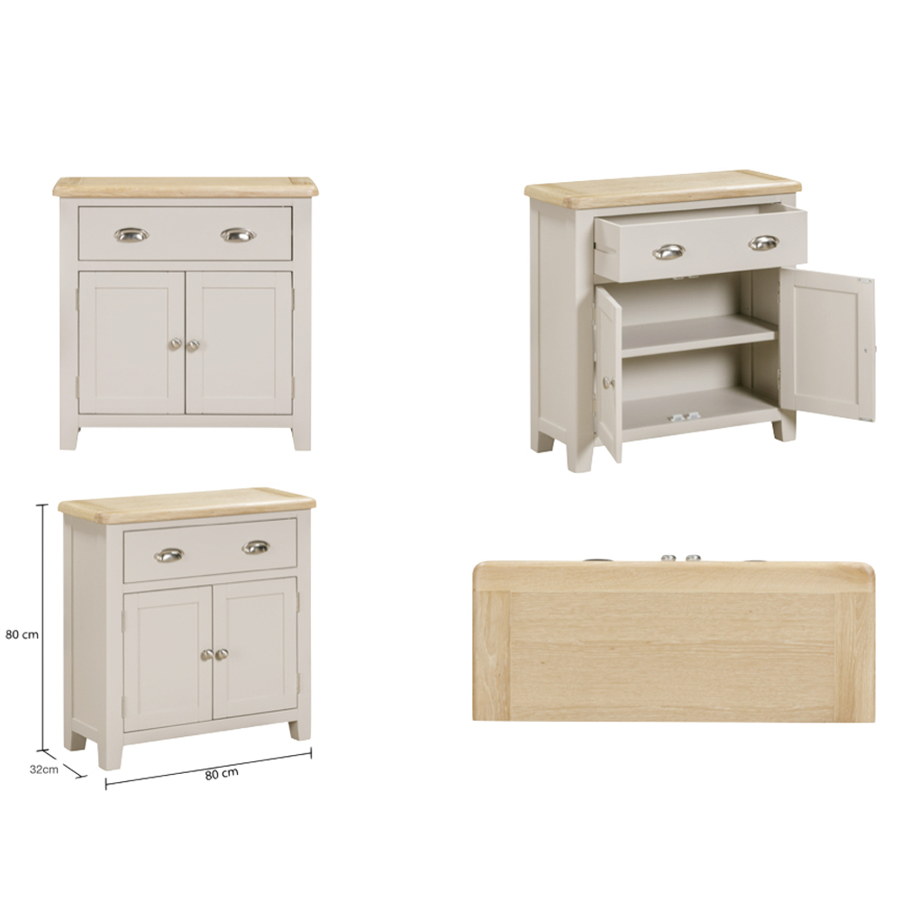 Waldorf Wooden Sideboard With 2 Doors 1 Drawer In Oak And White