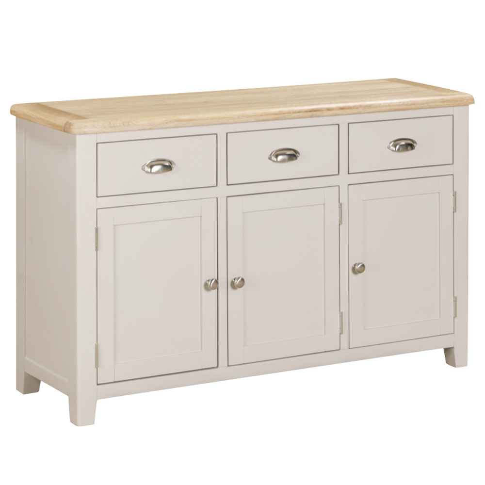 Waldorf Wooden Sideboard With 3 Doors 3 Drawers - Oyster Grey