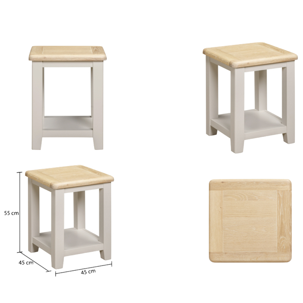 Waldorf Wooden Square Lamp Table In Oak And White