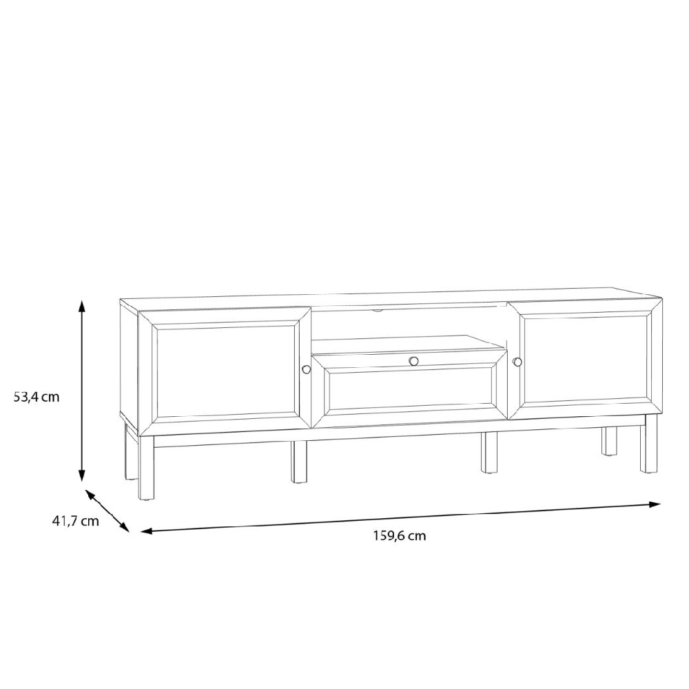 Waldorf Wooden TV Stand With 2 Doors 1 Drawer In Light Grey Oak
