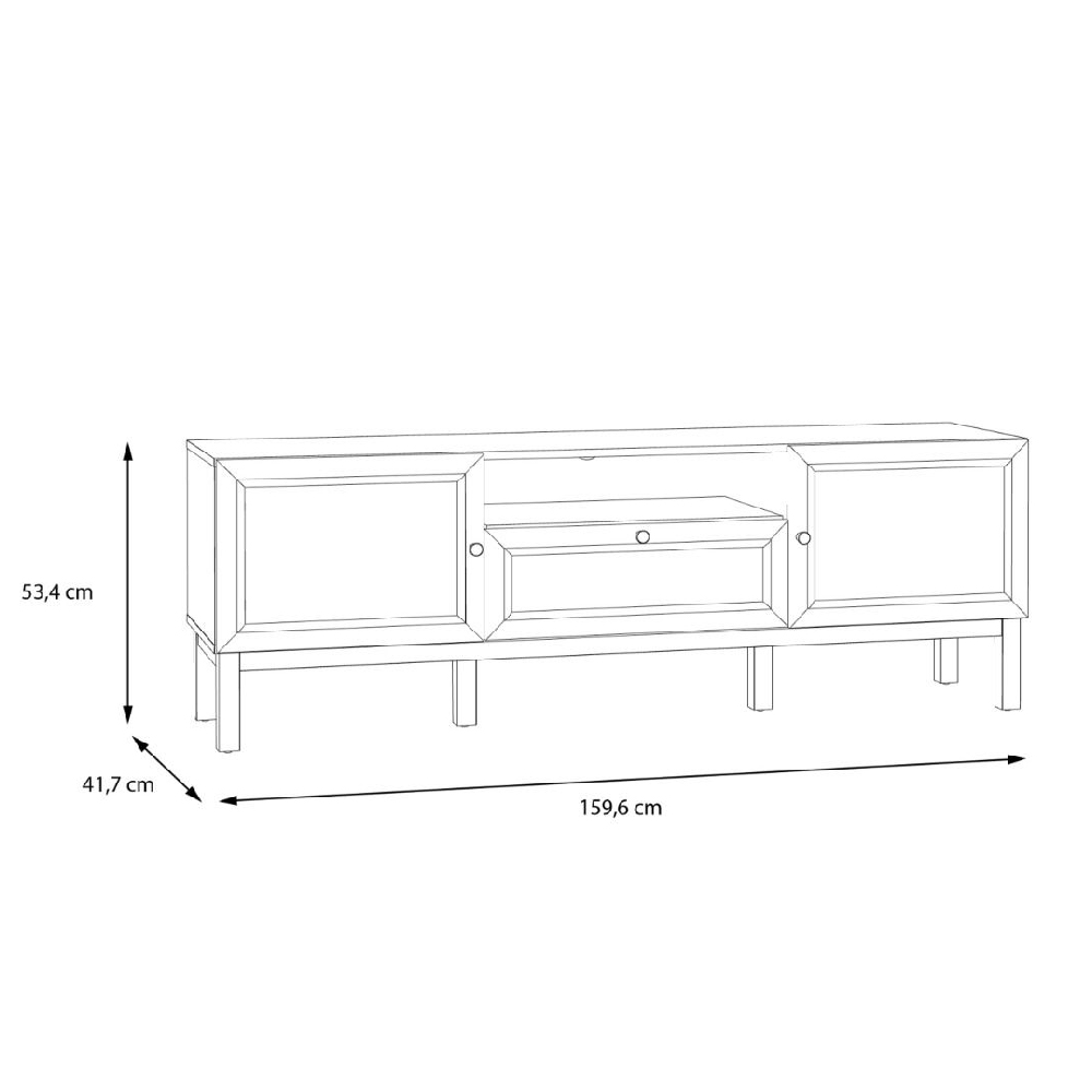 Waldorf Wooden TV Stand 2 Doors In Light Grey And Oak With LED