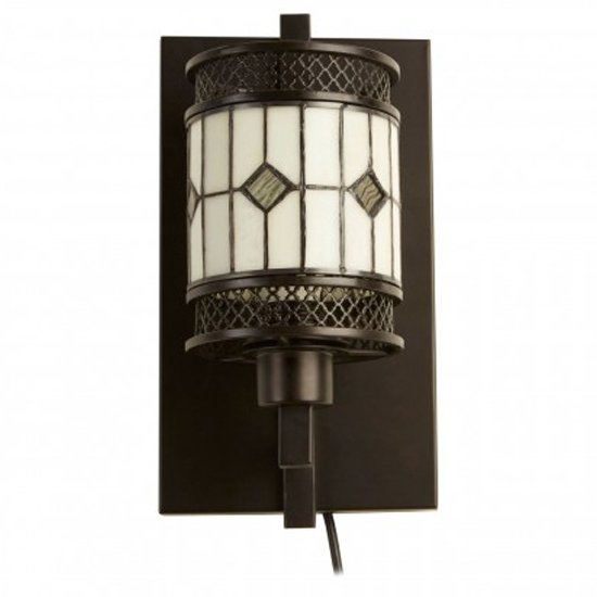 Photo of Waldron diamond wall light in bronze tone