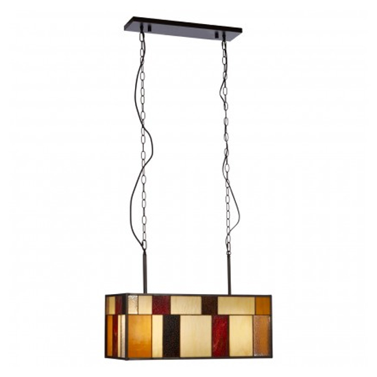 Photo of Waldron rectangular 1 pendant light in bronze tone