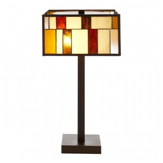 Product photograph of Waldron Square Table Lamp In Bronze Tone from Furniture in Fashion