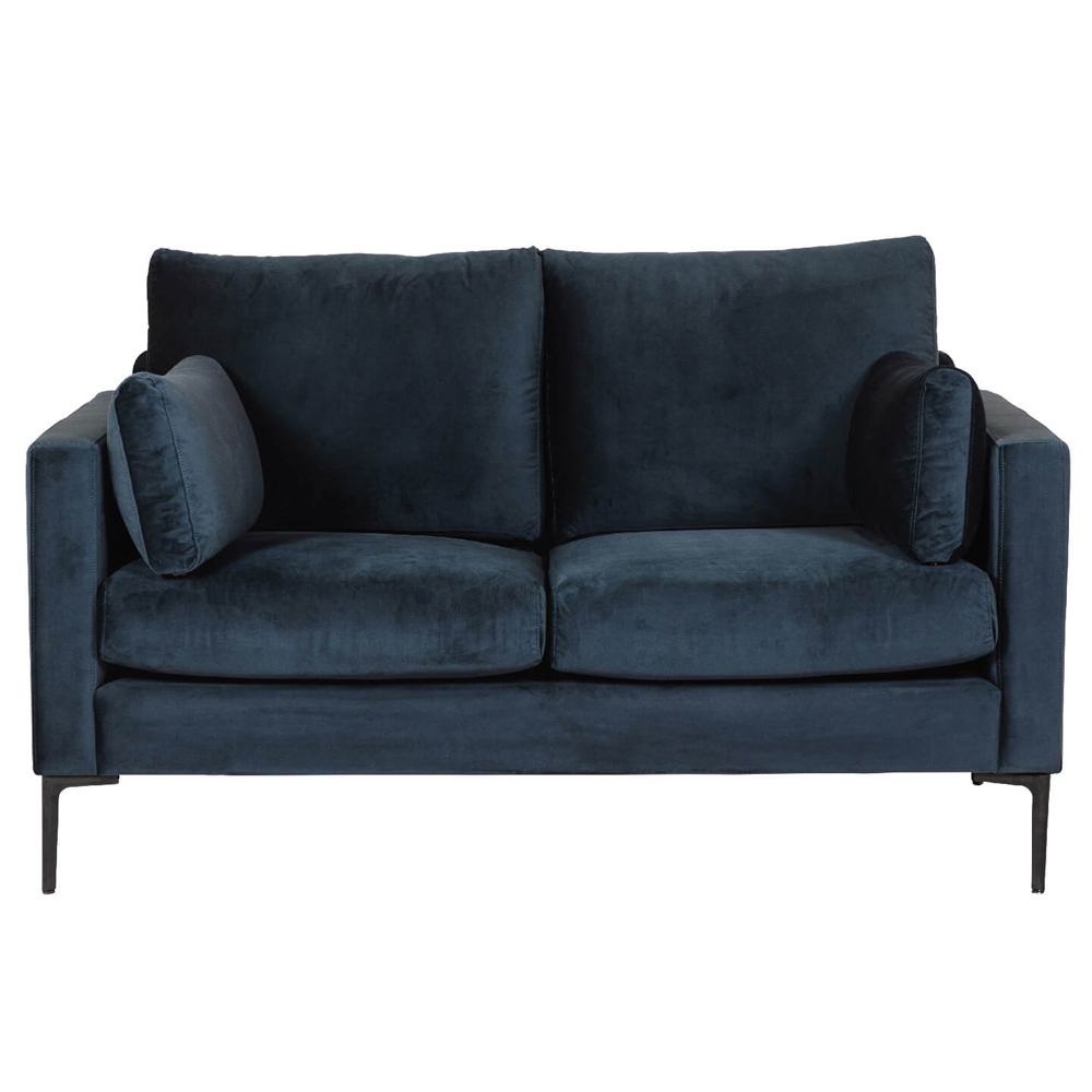 Waleska Fabric 2 Seater Sofa In Navy