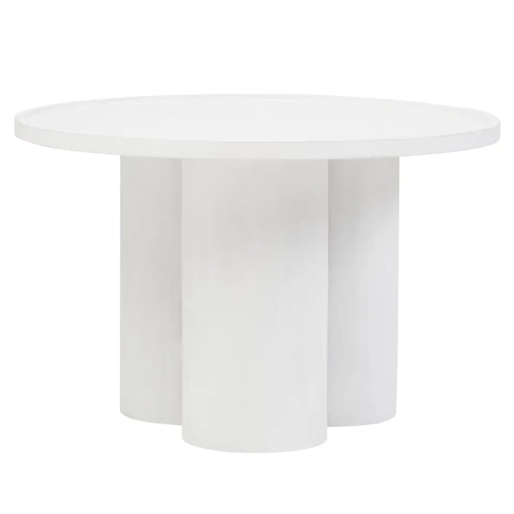 Walhalla Wooden Column Round Coffee Table In White