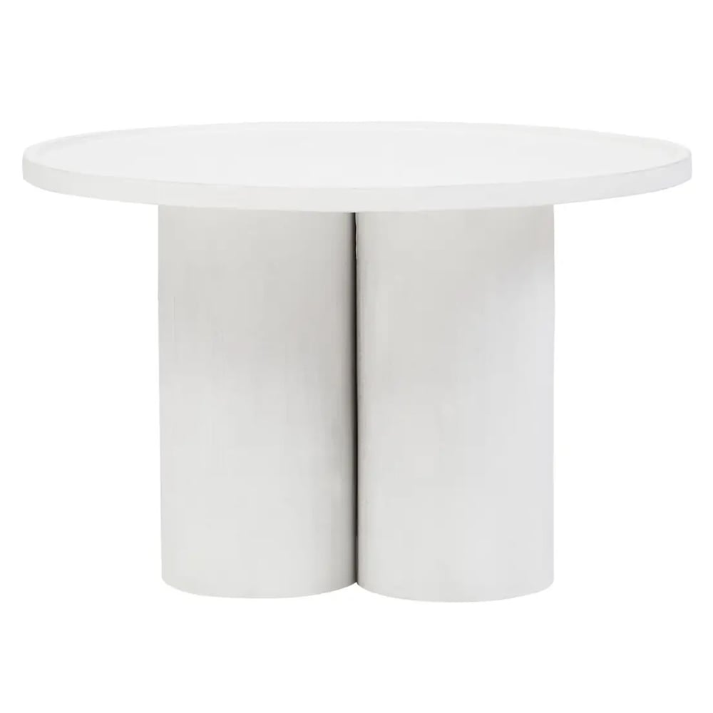 Walhalla Wooden Column Round Coffee Table In White