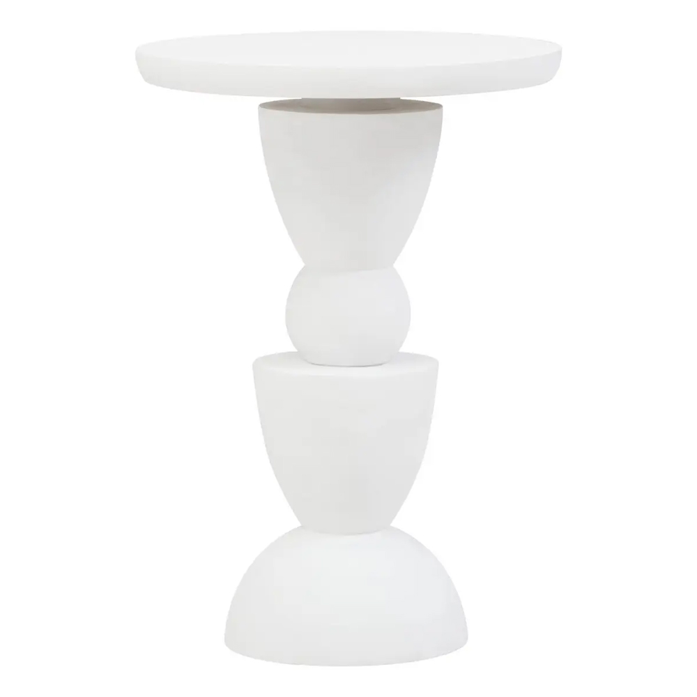 Walhalla Wooden Column Side Table In White