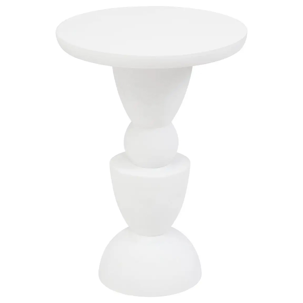 Walhalla Wooden Column Side Table In White