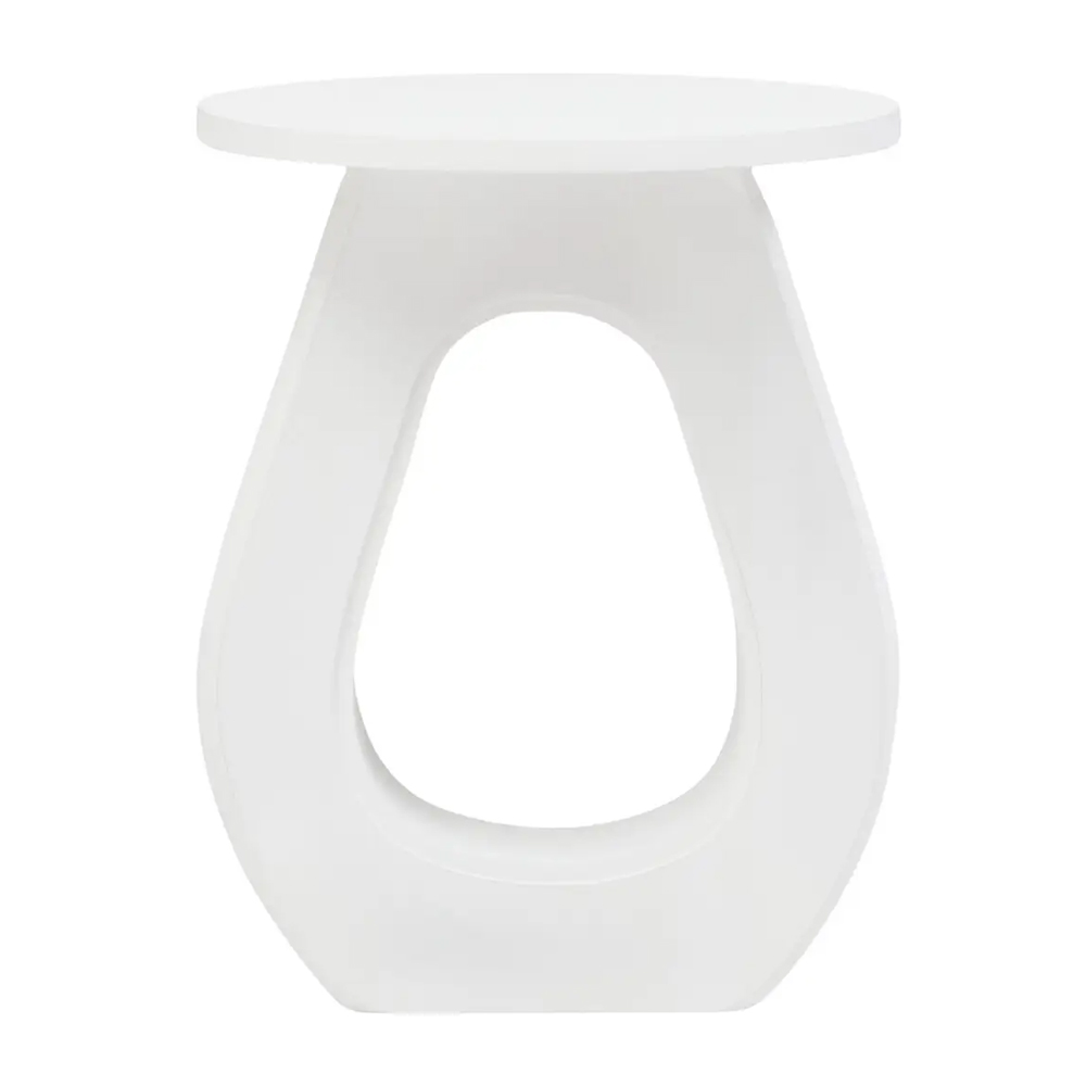 Walhalla Wooden Round End Table In White