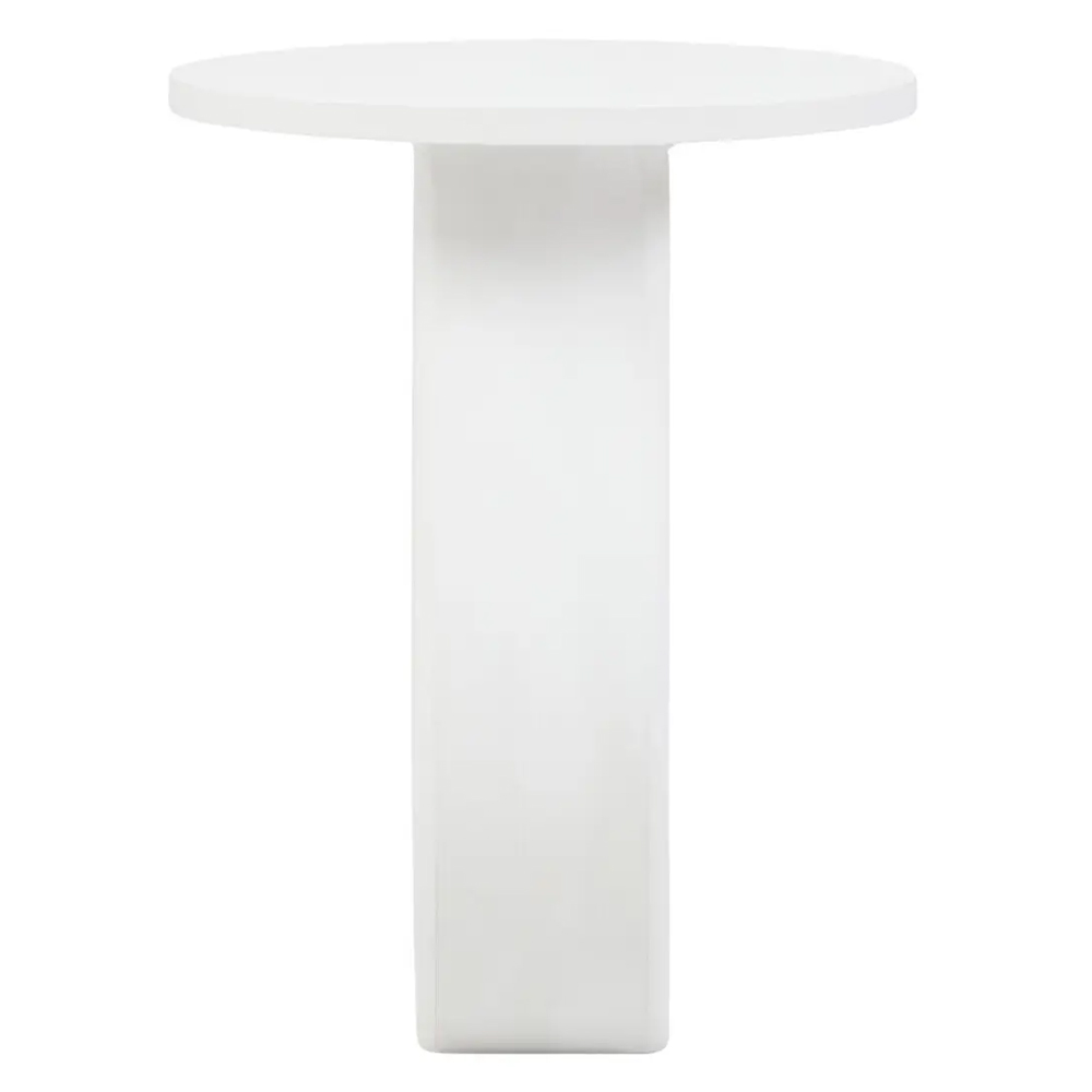 Walhalla Wooden Round End Table In White