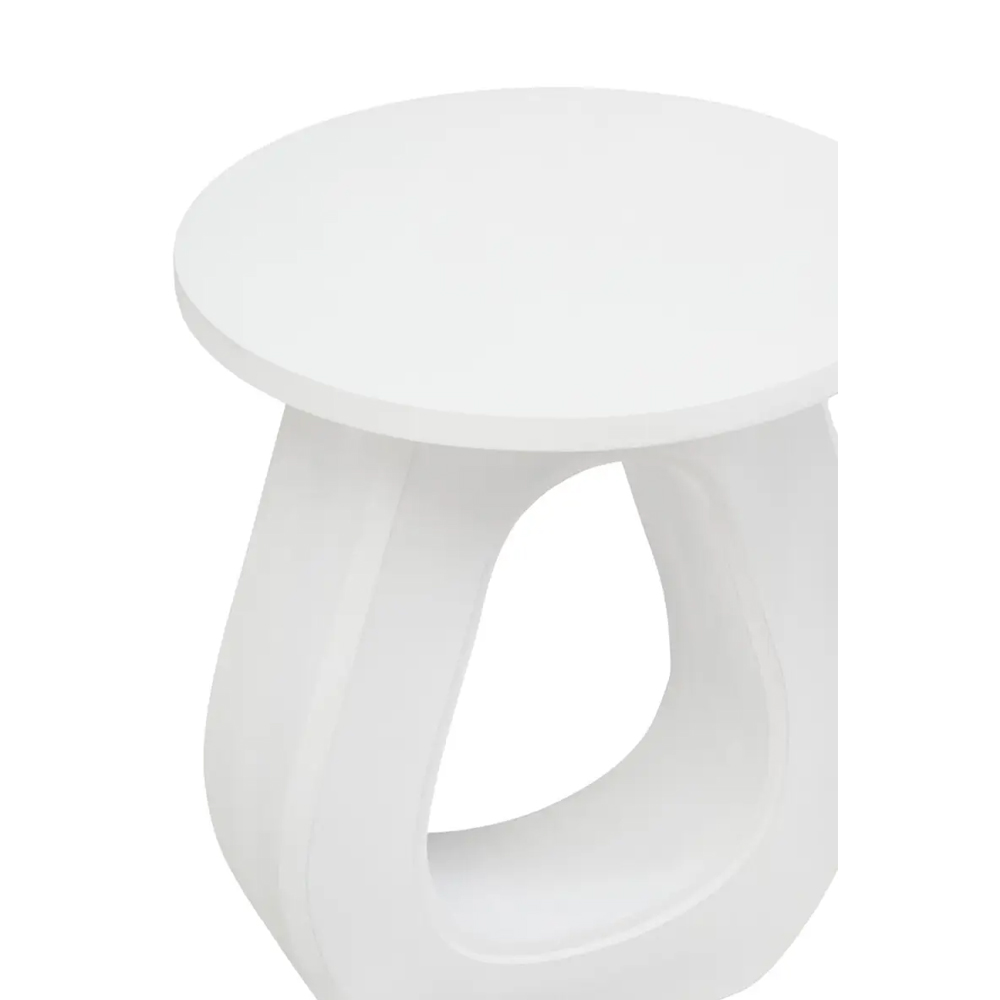 Walhalla Wooden Round End Table In White