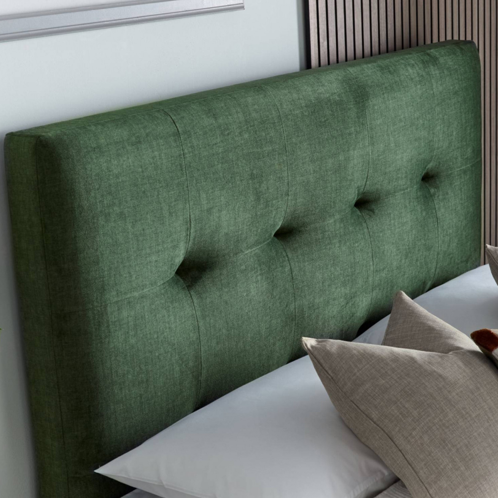 Walker Velvet Ottoman Storage Super King Size Bed In Winter Moss