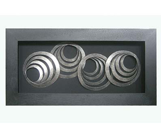 Framed Silver Spiral Wall Art