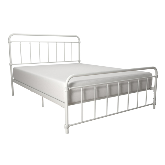 Wilmslow Metal King Size Bed In White_3