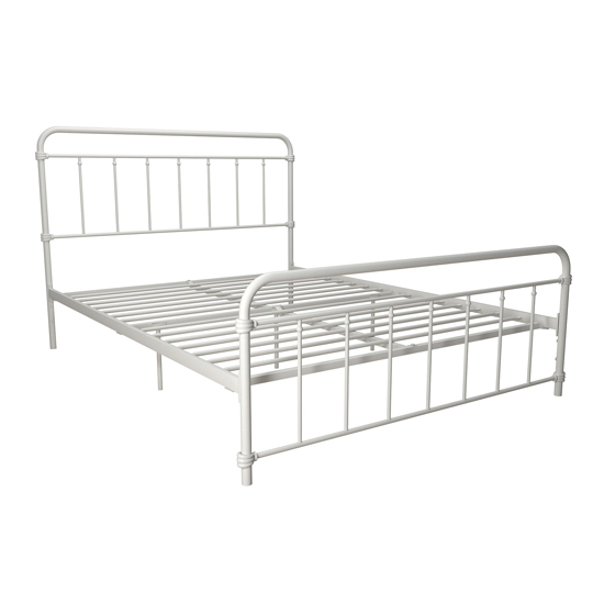 Wilmslow Metal King Size Bed In White_4