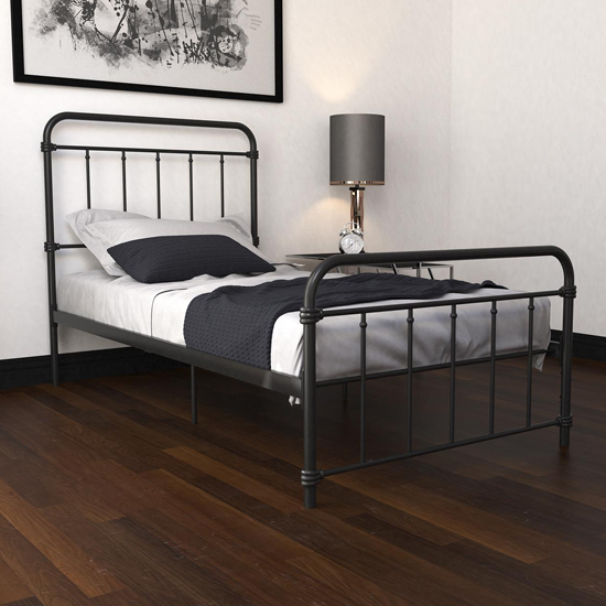 Wilmslow Metal Single Bed In Black Furniture in Fashion