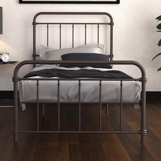 Wilmslow Metal Single Bed In Bronze_2