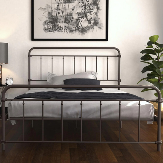 Wayne Metal Double Bed In Bronze
