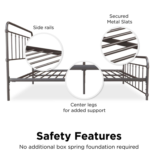 Wayne Metal Double Bed In Bronze