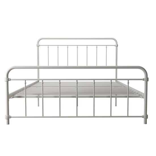 Wayne Metal Double Bed In White