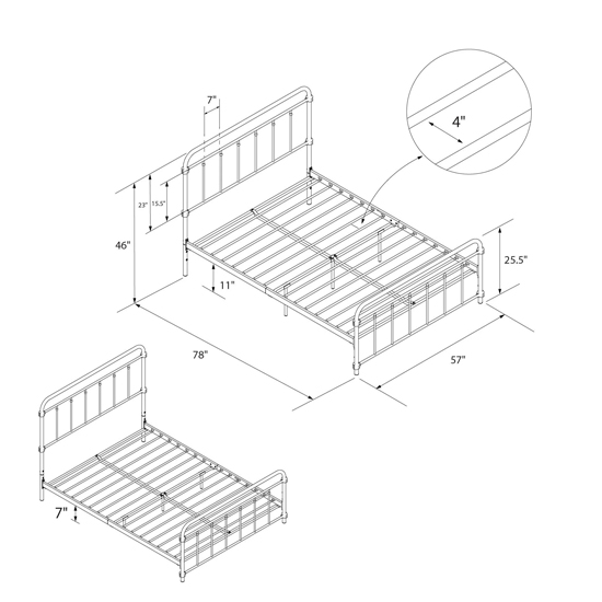 Wayne Metal King Size Bed In Black