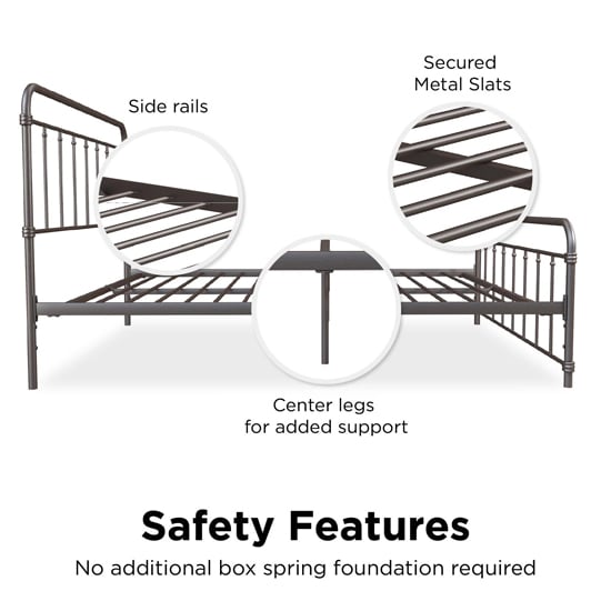 Wayne Metal King Size Bed In Bronze