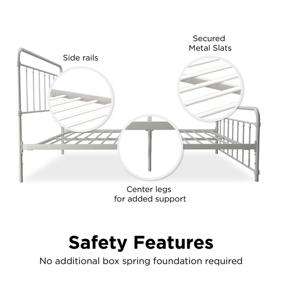Wayne Metal King Size Bed In White