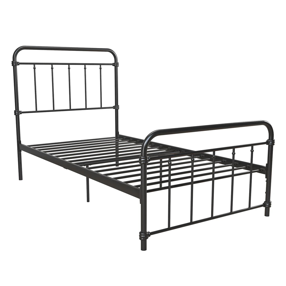 Wallach Metal Single Bed In Black