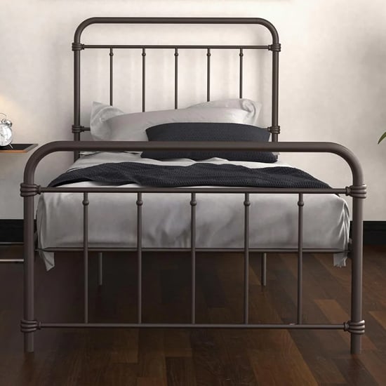 Wayne Metal Single Bed In Bronze